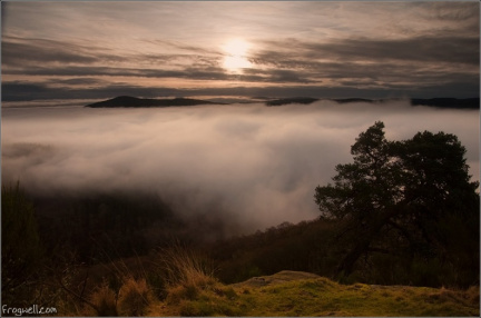 Cloud inversion over Comrie from Lord Melvilles Monument